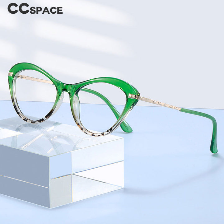CCSpace Women's Full Rim Square Cat Eye Tr 90 Titanium Eyeglasses 53226 Full Rim CCspace   