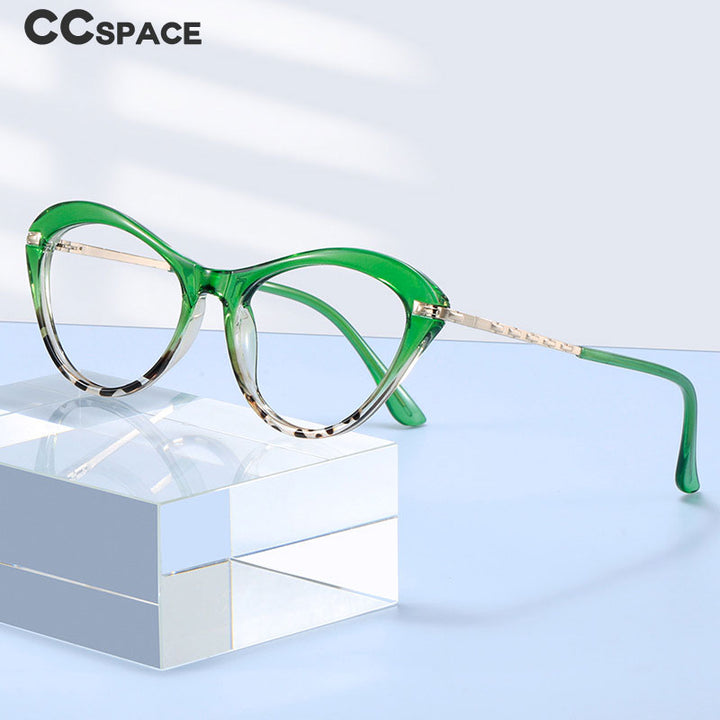 CCspace Women's Full Rim Square Cat Eye Tr 90 Titanium Eyeglasses 53226 Full Rim CCspace   