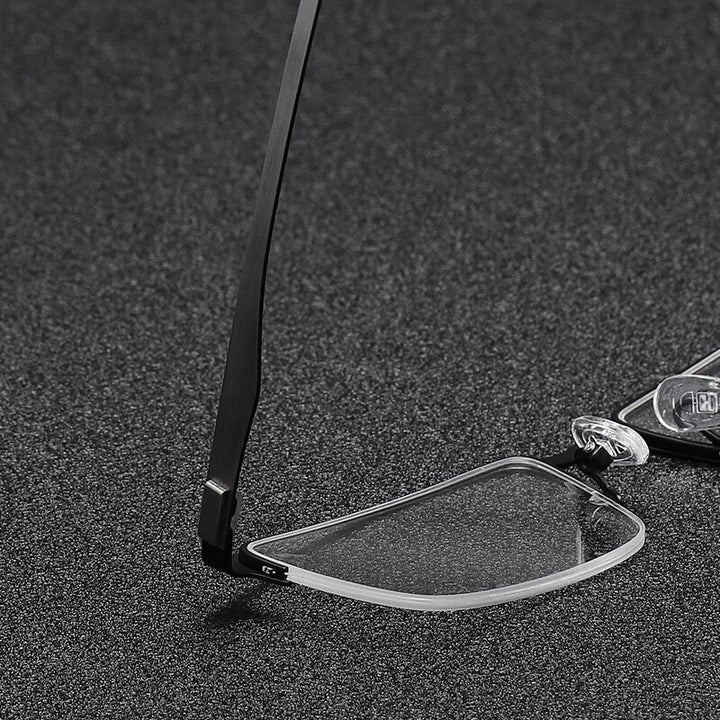 Zirosat Men's Semi Rim Square Titanium Eyeglasses P9867 Semi Rim Zirosat   