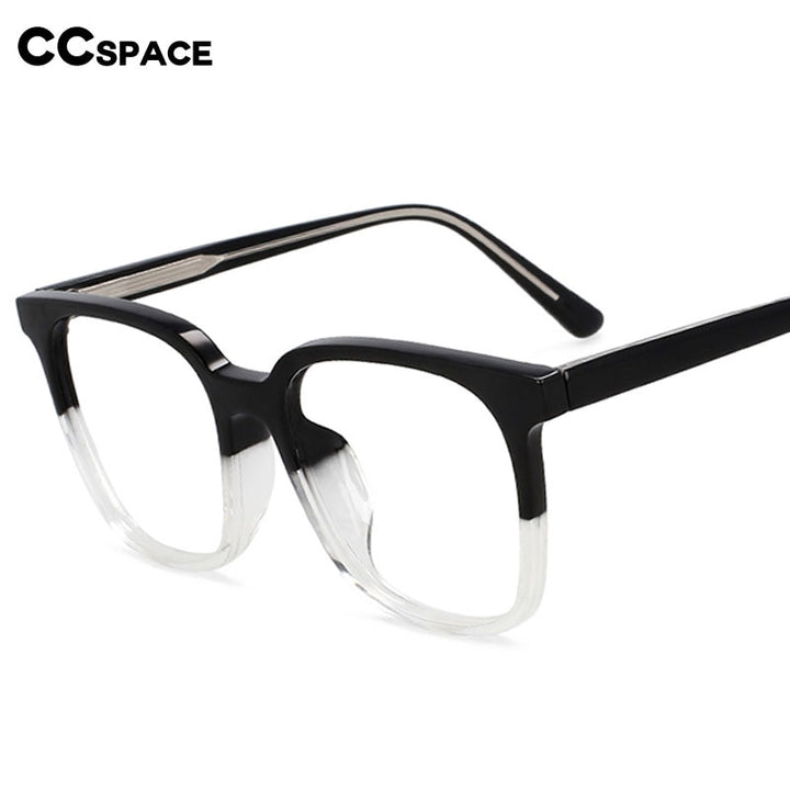 CCSpace Unisex Full Rim Square Acetate Eyeglasses 55546 Full Rim CCspace   