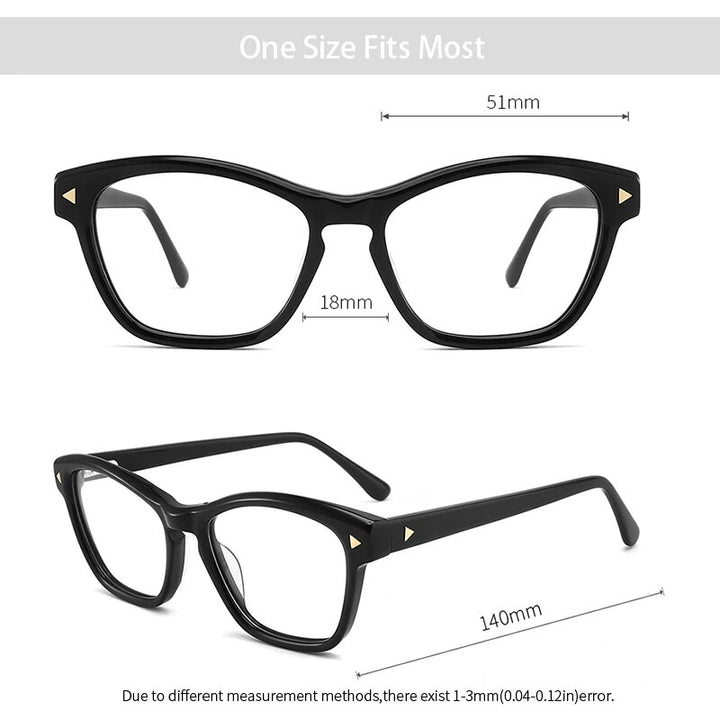 Kansept Unisex Full Rim Square Cat Eye Acetate Eyeglasses Fg1402 Full Rim Kansept   