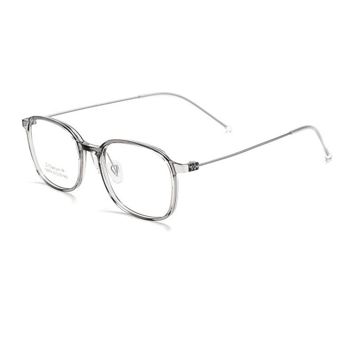 Yimaruili Unisex Full Rim Square Tr 90 Titanium Eyeglasses 5827m Full Rim Yimaruili Eyeglasses Transparent Gray  