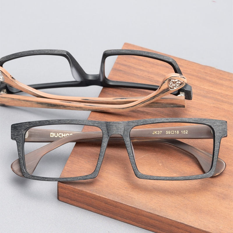 Hdcrafter  Unisex Full Rim Big Square 156mm Wood Eyeglasses Jk0371 Full Rim Hdcrafter Eyeglasses   