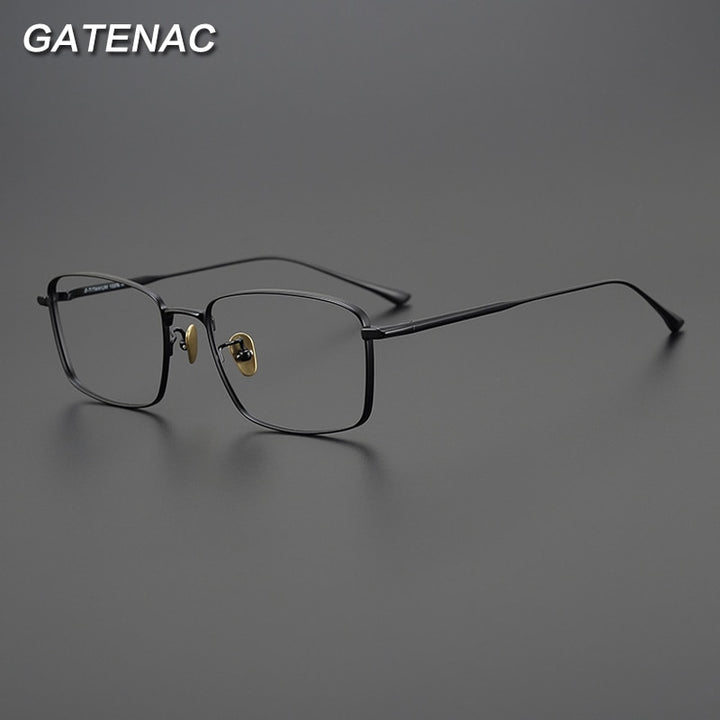 Gatenac Unisex Full Rim Square Titanium Eyeglasses Gxyj990 Full Rim Gatenac   