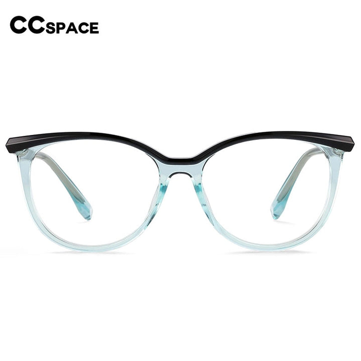 CCSpace Women's Full Rim Round Cat Eye Tr 90 Titanium Frame Eyeglasses 54612 Full Rim CCspace   