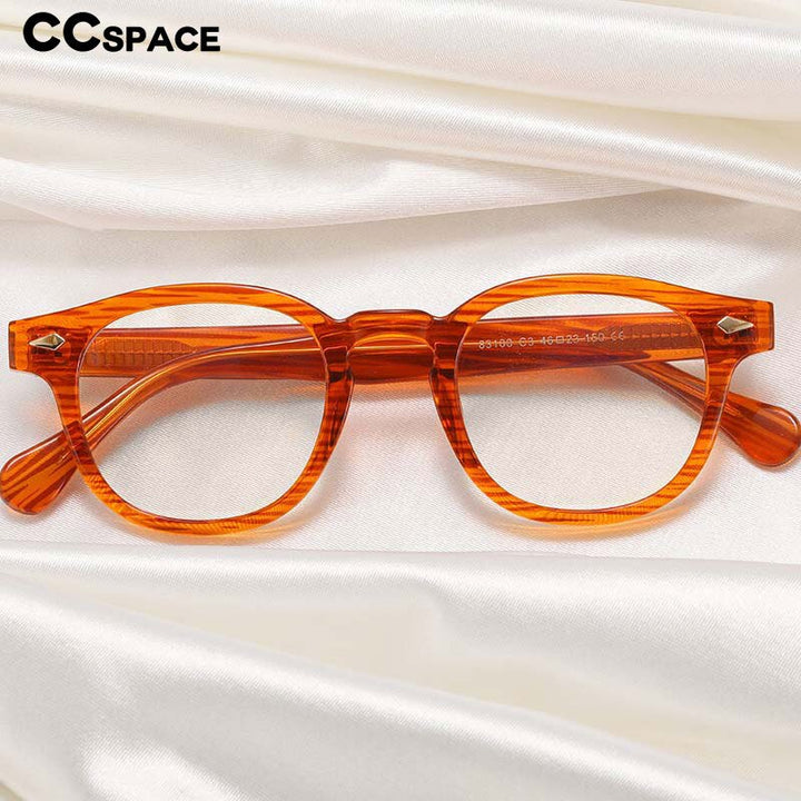 CCspace Unisex Full Rim Round Square Tr 90 Titanium Eyeglasses 54962 Full Rim CCspace   