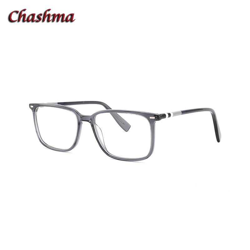 Chashma Ochki Unisex Full Rim Square Rectangle Acetate Eyeglasses 9021 Full Rim Chashma Ochki Gray  
