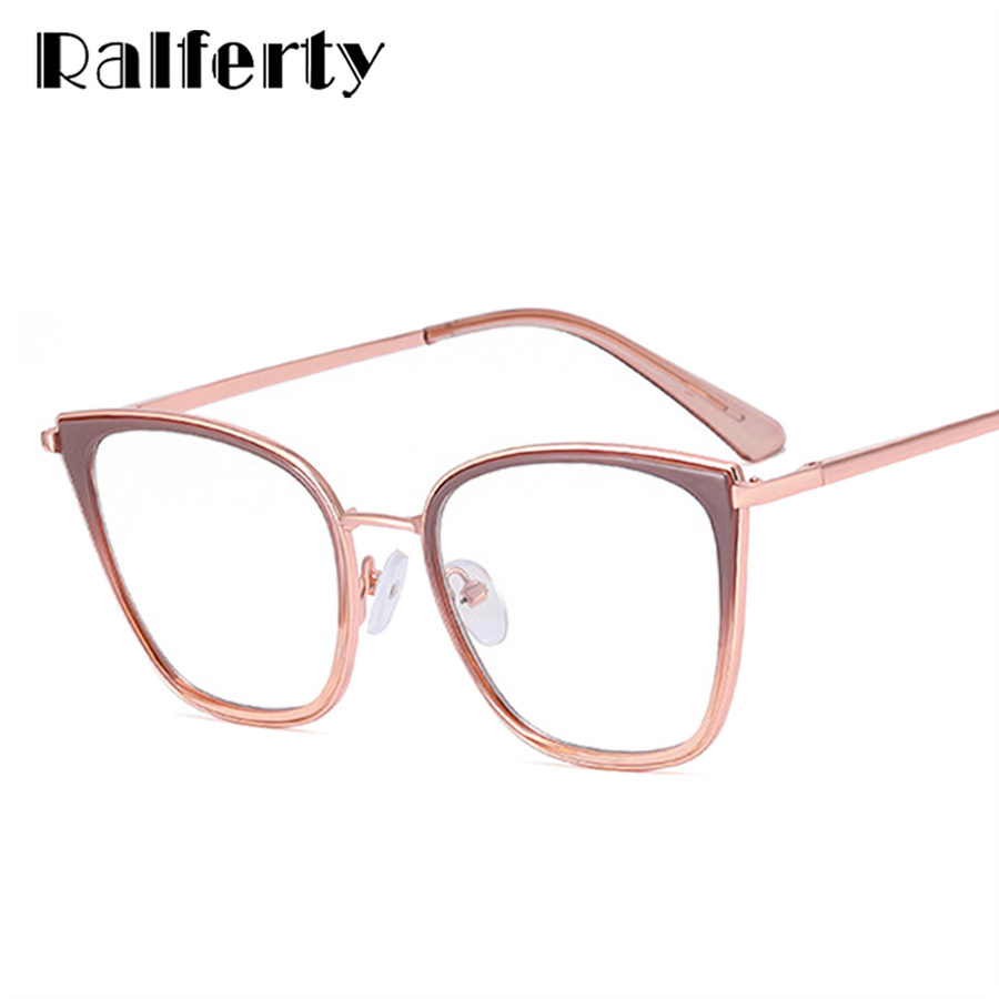 Ralferty Women's Full Rim Square Cat Eye Tr 90 Acetate Eyeglasses F82013 Full Rim Ralferty   