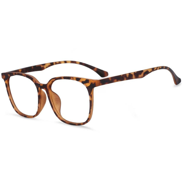 CCspace Unisex Full Rim Round Square Resin Frame Eyeglasses 54337 Full Rim CCspace Leopard China 