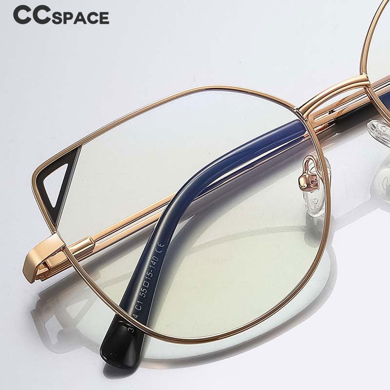 CCspace Women's Full Rim Round Cat Eye Alloy Frame Eyeglasses 54549 Full Rim CCspace   