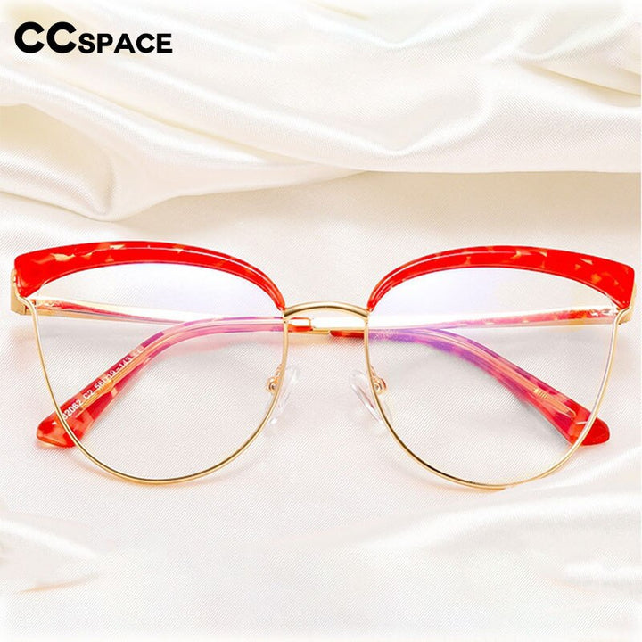 CCSpace Women's Full Rim Cat Eye Tr 90 Alloy Eyeglasses 55294 Full Rim CCspace   