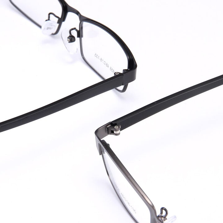Bclear Men's Full Rim Small Rectangle Alloy Acetate Frame Eyeglasses My1858 Full Rim Bclear   