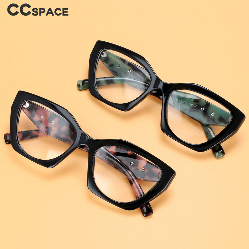 CCSpace Women's Full Rim Cat Eye Acetate Eyeglasses 55405 Full Rim CCspace   