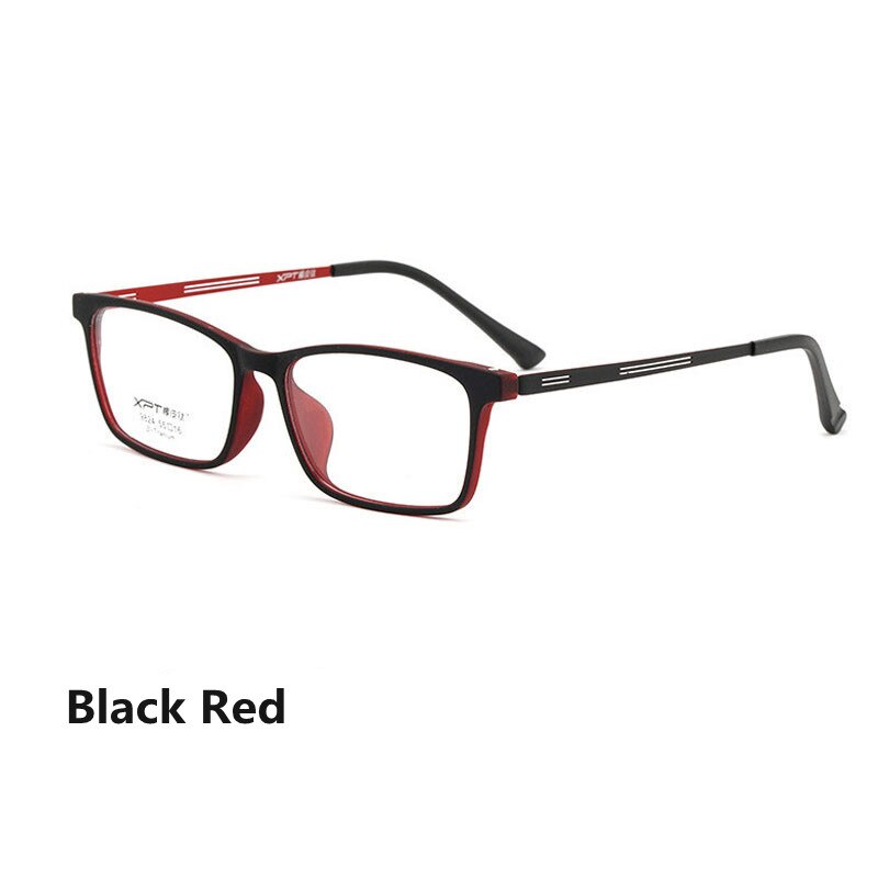 Handoer Unisex Full Rim Square Tr 90 Titanium Hyperopic Photochromic Reading Glasses 9824 0 To +150 Reading Glasses Handoer 0 black red 