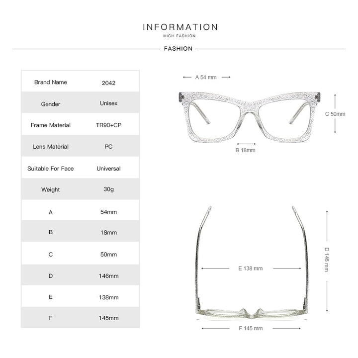 Gmei Women's Full Rim TR 90 Titanium Cat Eye Frame Eyeglasses 2042 Full Rim Gmei Optical   