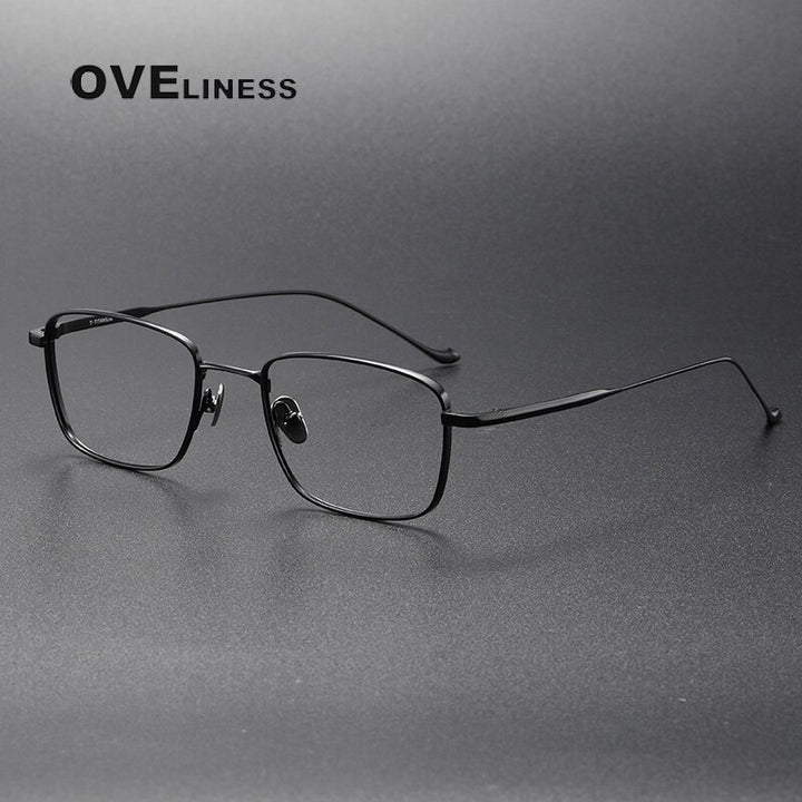 Oveliness Unisex Full Rim Square Titanium Eyeglasses  Chordf Full Rim Oveliness black  