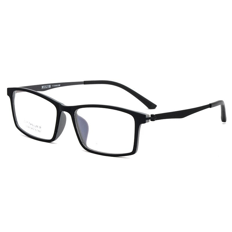 Yimaruili Unisex Full Rim Square Tr 90 Titanium Eyeglasses 023094 Full Rim Yimaruili Eyeglasses Black Gray  
