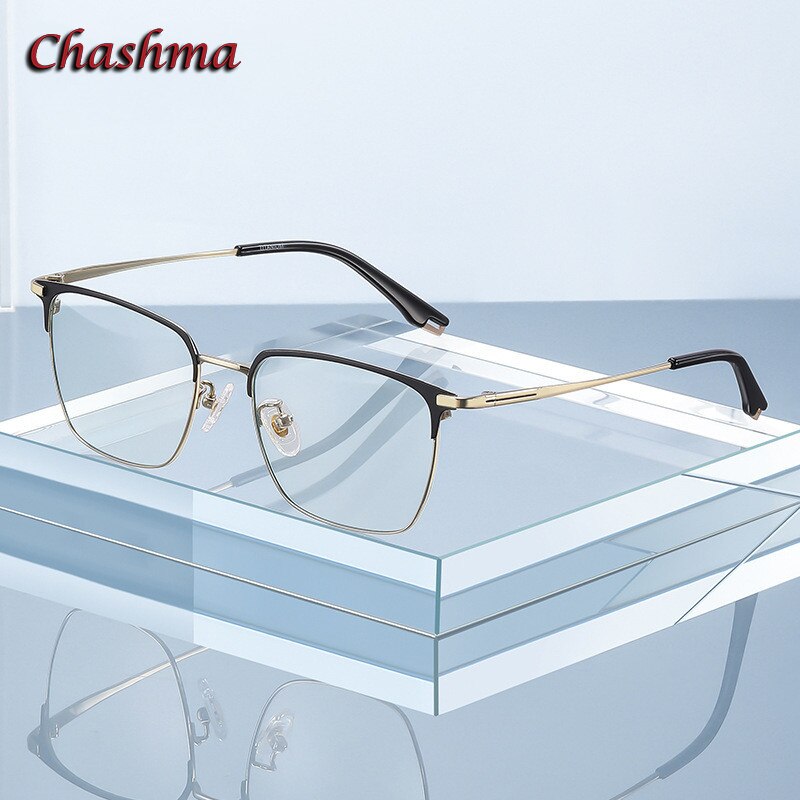 Chashma Ochki Men's Full Rim Square Acetate Titanium Eyeglasses 908 Full Rim Chashma Ochki   