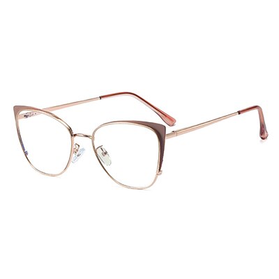 Ralferty Women's Full Rim Square Cat Eye Alloy Eyeglasses F95797 Full Rim Ralferty C7 Cameo China 