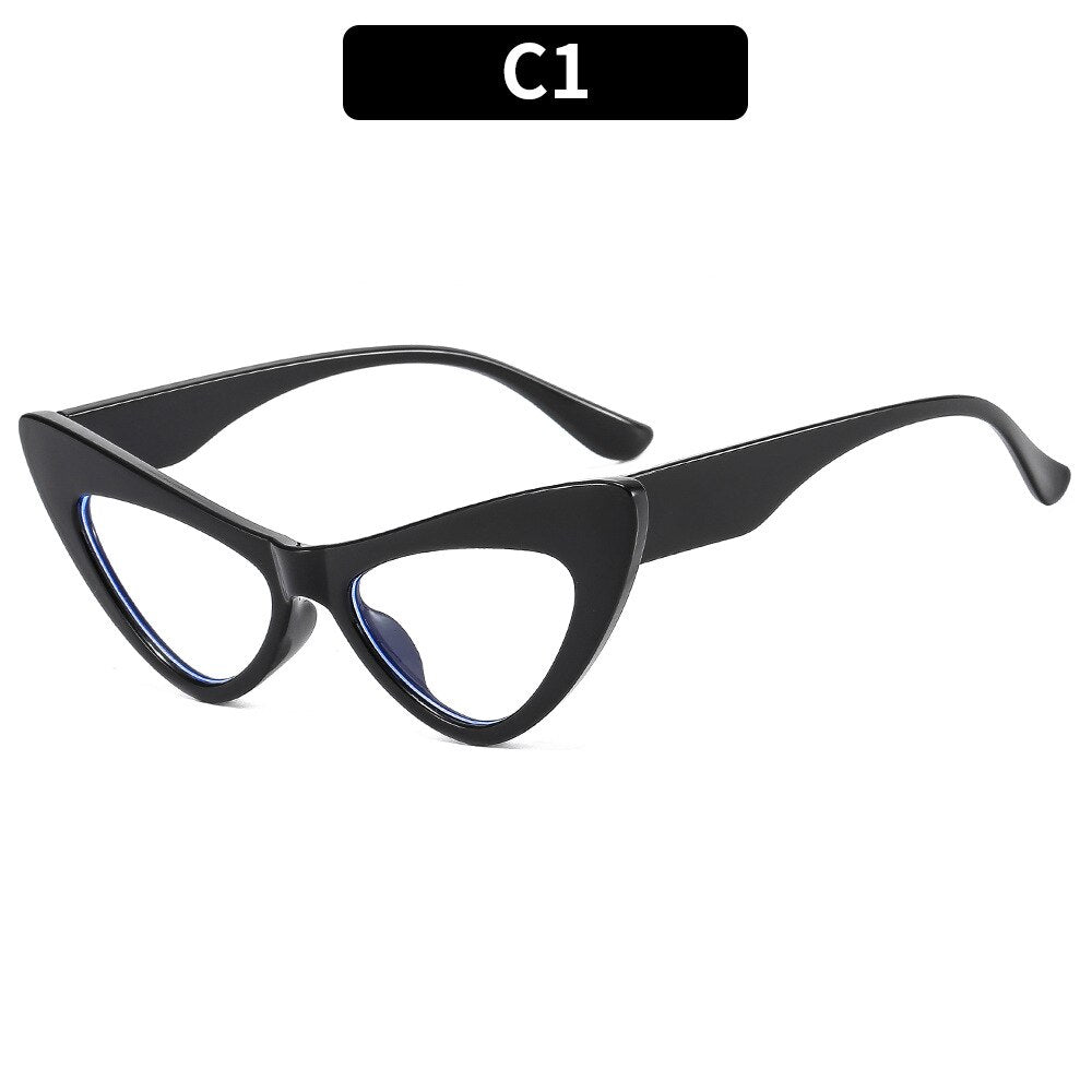 CCspace Women's Full Rim Oversized Cat Eye Acetate Eyeglasses 53299 Full Rim CCspace China Black 