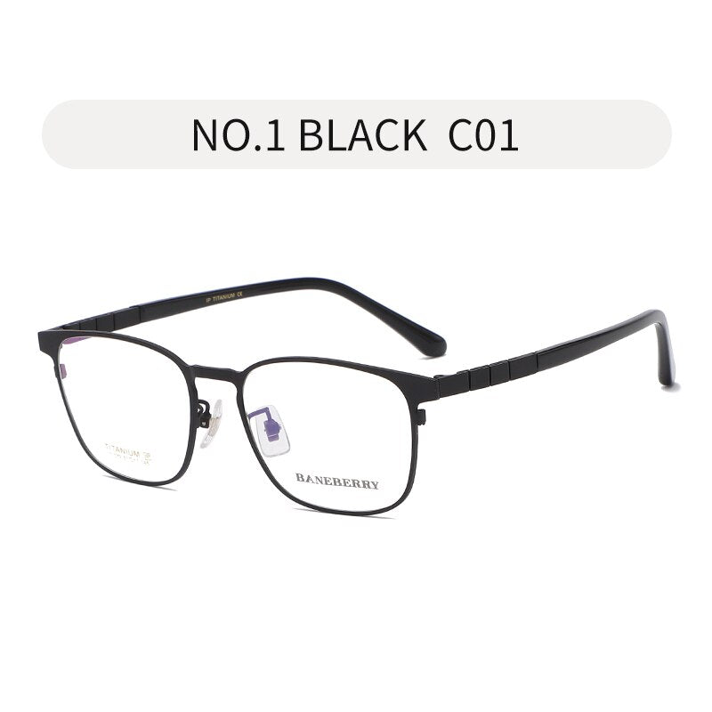 Zirosat Unisex Eyeglasses Frame Pure Titanium Black Grey 71079 Frame Zirosat black  