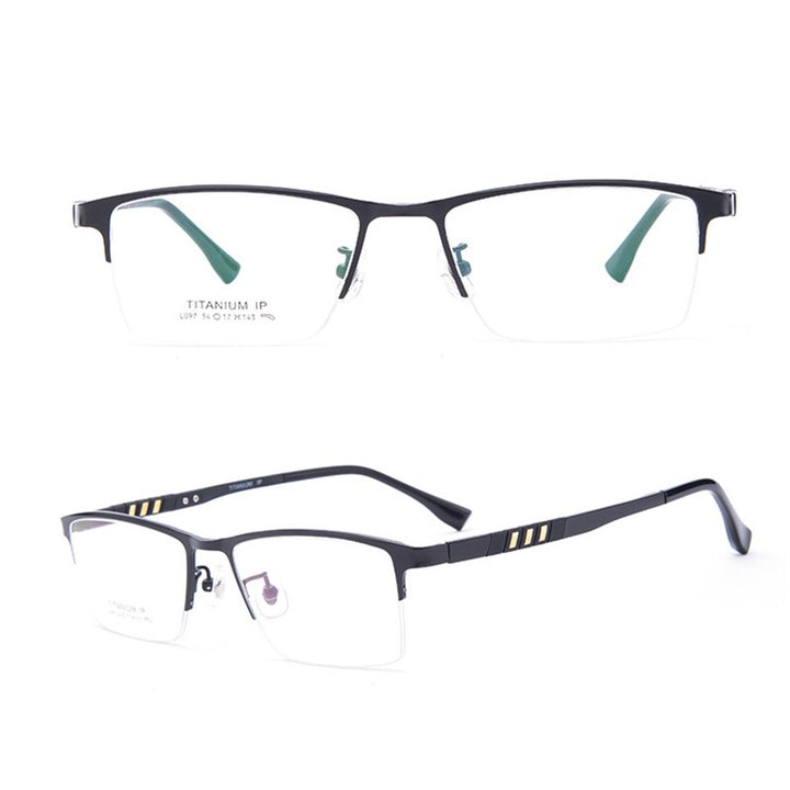 Zirosat Unisex Semi Rim Square Titanium Eyeglasses 097 Semi Rim Zirosat   
