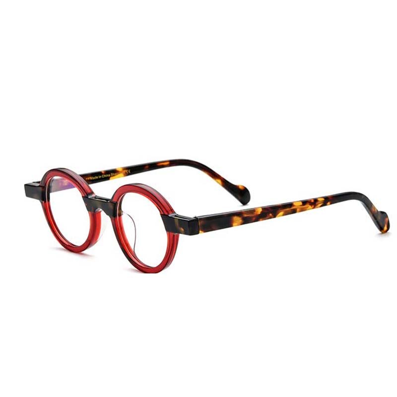 CCspace Unisex Full Rim Round Acetate Eyeglasses 55101 Full Rim CCspace Red China 