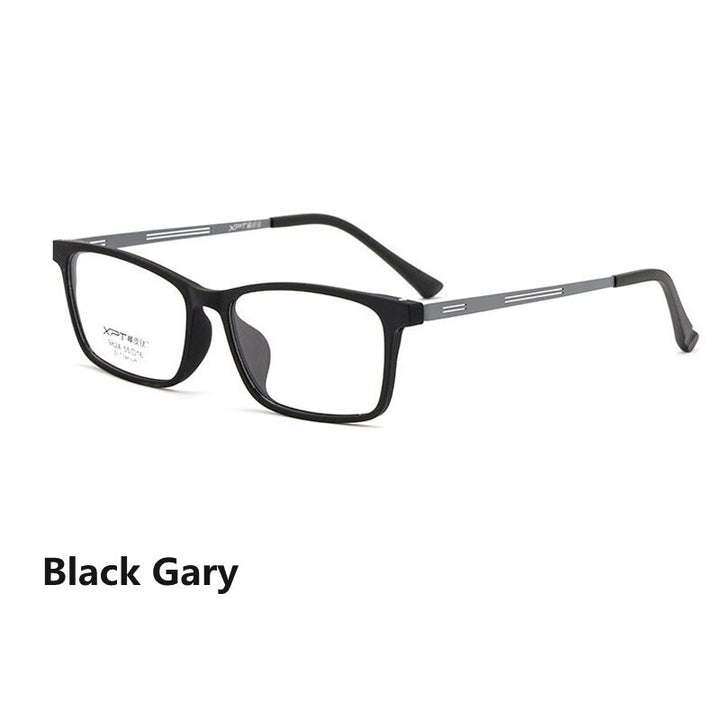 Handoer Unisex Full Rim Square Tr 90 Titanium Hyperopic Photochromic Reading Glasses 9824 0 To +150 Reading Glasses Handoer 0 black gray 