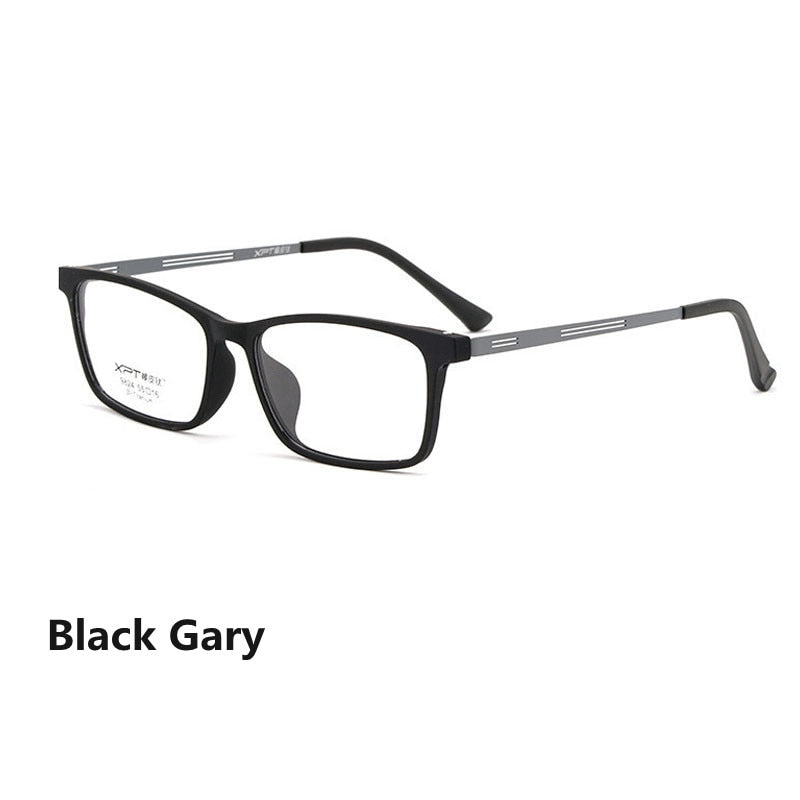 Handoer Unisex Full Rim Square Tr 90 Titanium Hyperopic Photochromic +350 To +600 Reading Glasses 9824 Reading Glasses Handoer +350 black gray 