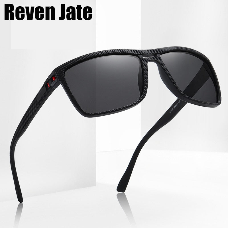 Reven Jate Men's Full Rim RectangleTr 90 Polarized Sunglasses C1740 Sunglasses Reven Jate   