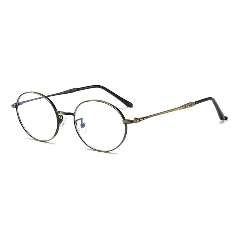 Hotochki Unisex Full Rim Oval Stainless Steel Alloy Eyeglasses L2226 Full Rim Hotochki COOPPER  