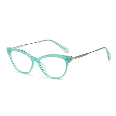 Ralferty Women's Full Rim Square Cat Eye Tr 90 Acetate Eyeglasses D836 Full Rim Ralferty China C2 Green 