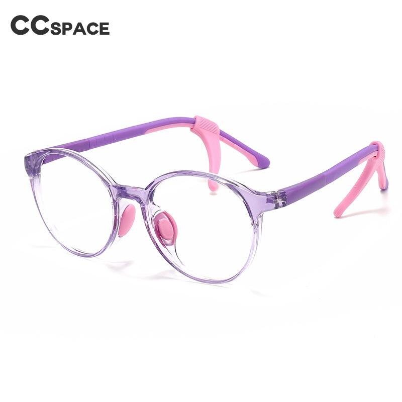 CCSpace Unisex Youth Full Rim Round Tr 90 Silicone Eyeglasses 54678 Full Rim CCspace   