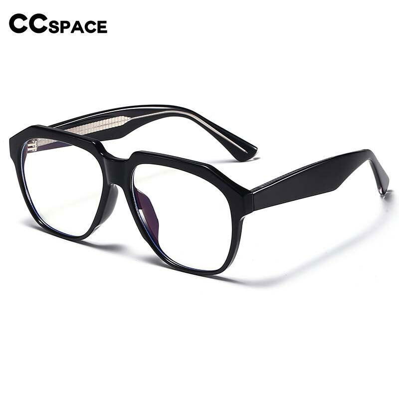 CCSpace Unisex Full Rim Large Square Acetate Eyeglasses 55063 Full Rim CCspace   