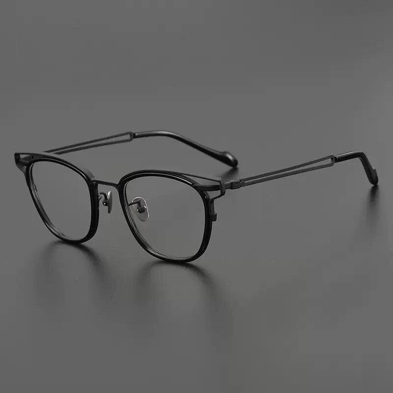 Gatenac Unisex Full Rim Square Titanium Eyeglasses Gxyj923 Full Rim Gatenac Black  