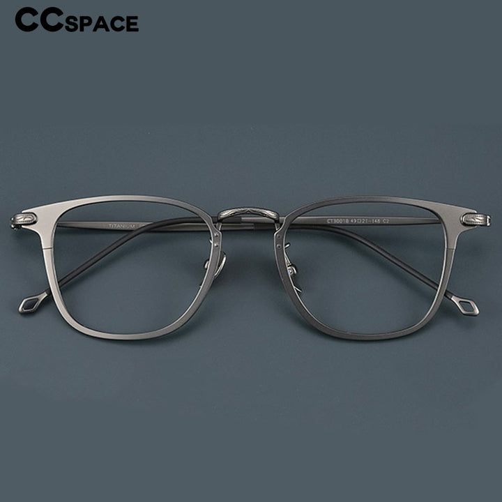 CCspace Unisex Full Rim Square Titanium Alloy Eyeglasses 55919 Full Rim CCspace   