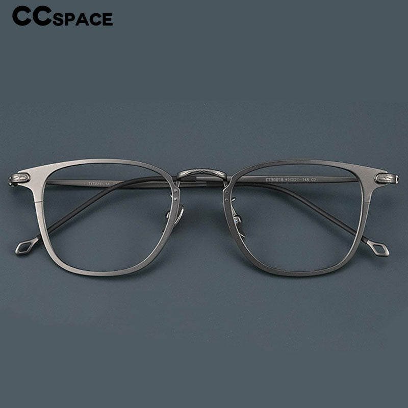 CCSpace Unisex Full Rim Square Titanium Alloy Eyeglasses 55919 Full Rim CCspace   
