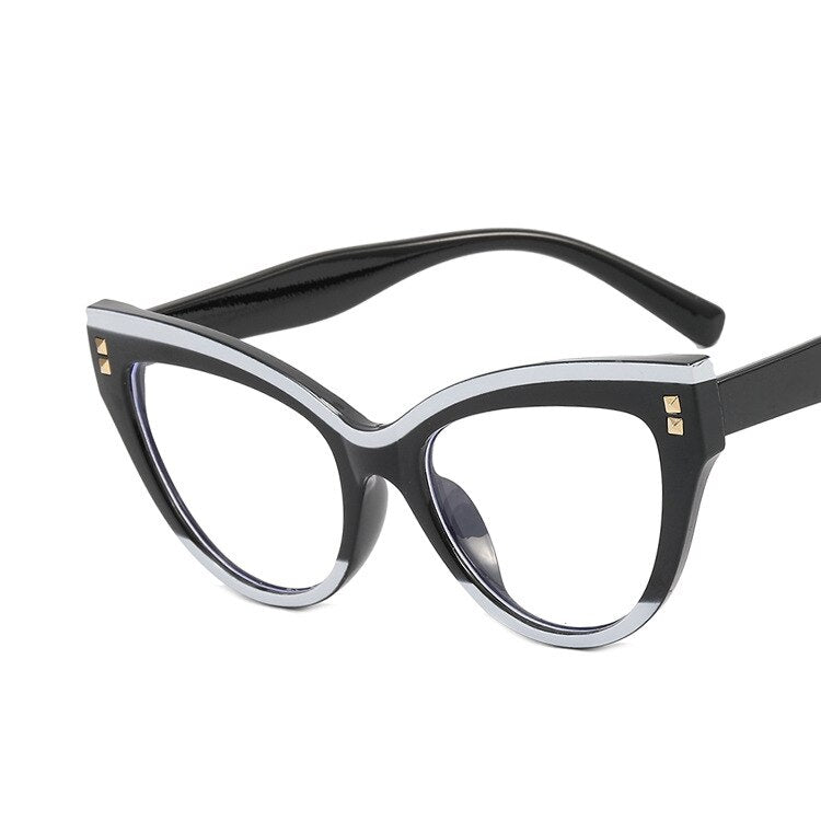 Cubojue Unisex Full Rim Square Cat Eye Tr 90 Titanium Hyperopic Reading Glasses Reading Glasses Cubojue 0 black white 