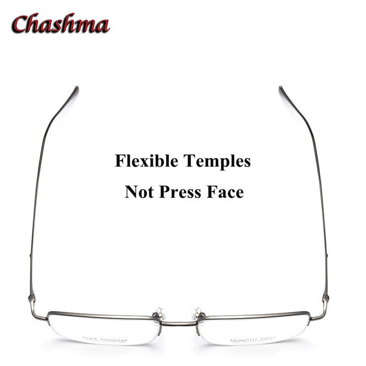 Chashma Ochki Men's Semi Rim Square Titanium Eyeglasses 8039 Semi Rim Chashma Ochki   