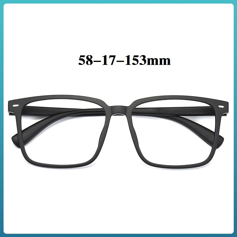 Cubojue Unisex Full Rim Large Square Tr 90 Titanium Frame Eyeglasses Full Rim Cubojue   