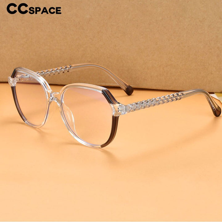 CCSpace Unisex Full Rim Polygonal Tr 90 Titanium Eyeglasses 55708 Full Rim CCspace   