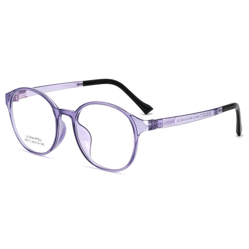 Yimaruili Unisex Full Rim Round Ultem Frame Eyeglasses 86513S Full Rim Yimaruili Eyeglasses Blue  