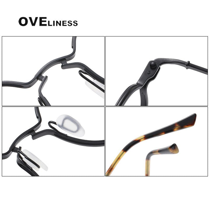 Oveliness Unisex Full Rim Round Titanium Eyeglasses 5895 Full Rim Oveliness   