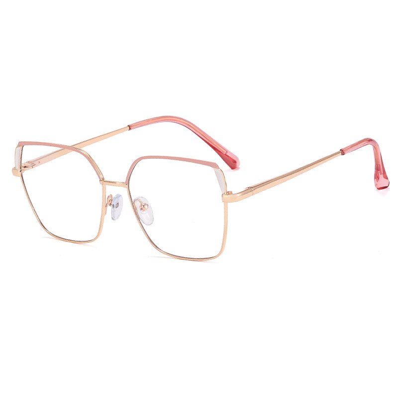 CCspace Women's Full Rim Squar Cat Eye Titanium Alloy Eyeglasses 55574 Full Rim CCspace China C8Pink 