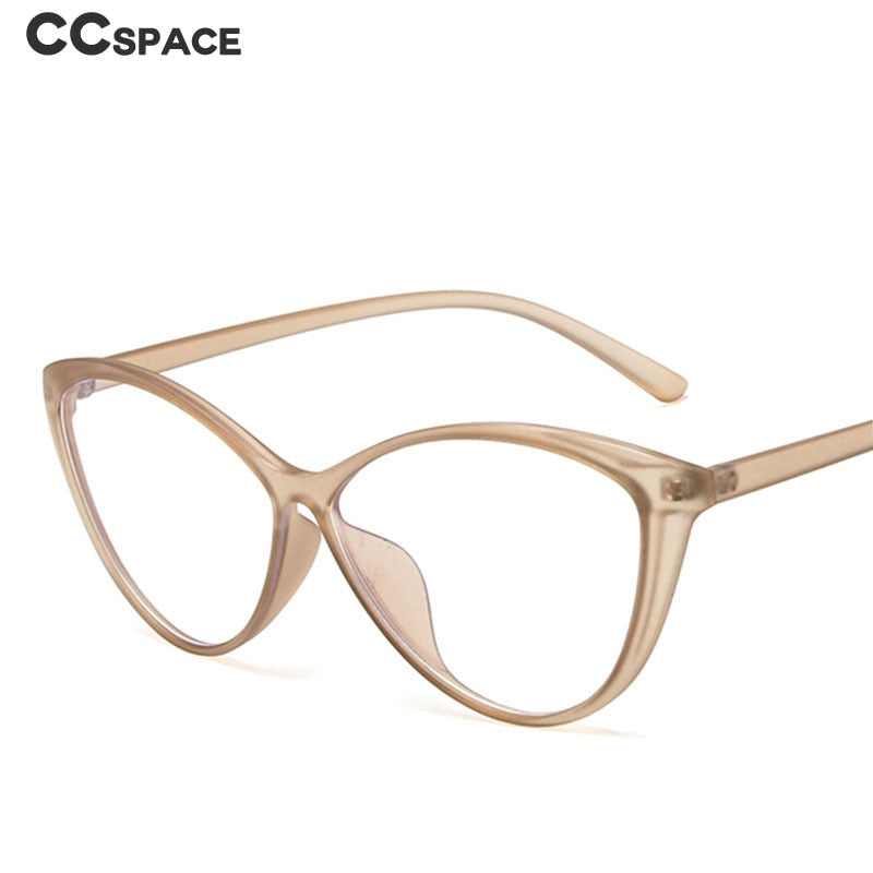 CCSpace Unisex Full Rim Cat Eye Tr 90 Eyeglasses 55533 Full Rim CCspace   