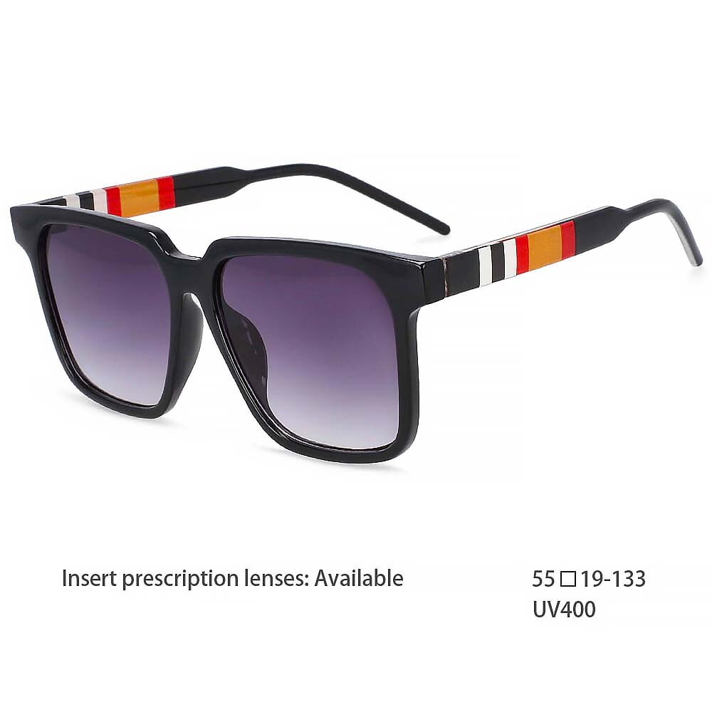 CCSpace Unisex Full Rim Oversized Square Resin Frame Sunglasses 54407 Sunglasses CCspace Sunglasses China Black 