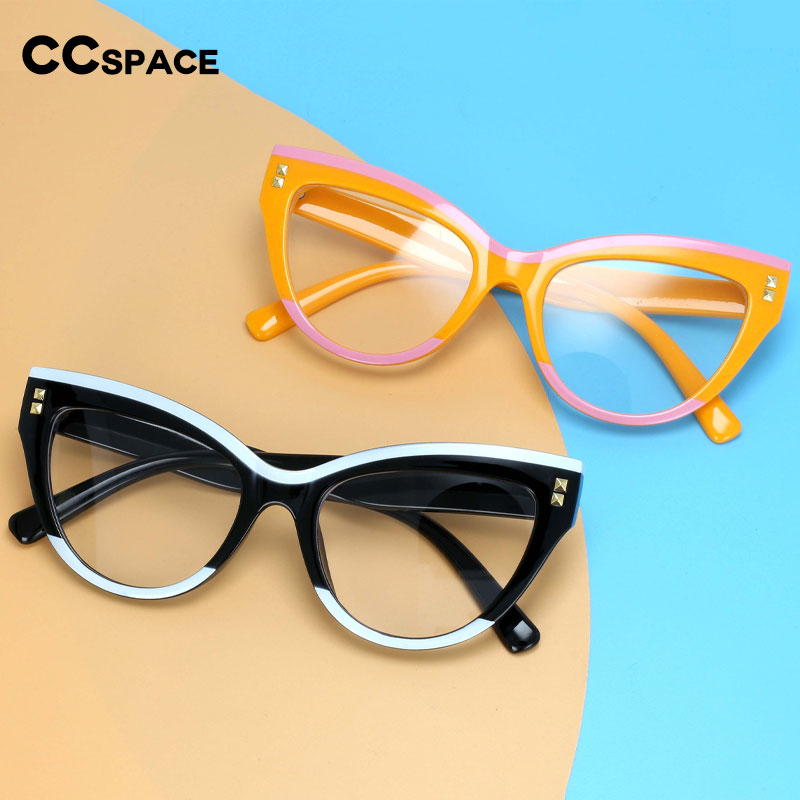 CCSpace Women's Full Rim Big Cat Eye Acetate Eyeglasses S55337 Full Rim CCspace   