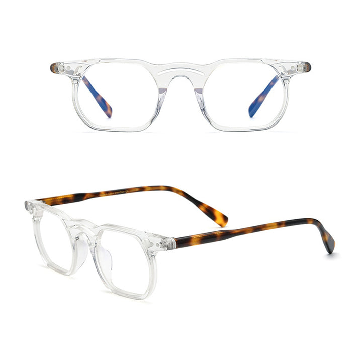 Gatenac Unisex Full Rim Square Cat Eye Acetate Double Bridge Frame Eyeglasses Gxyj820 Full Rim Gatenac   