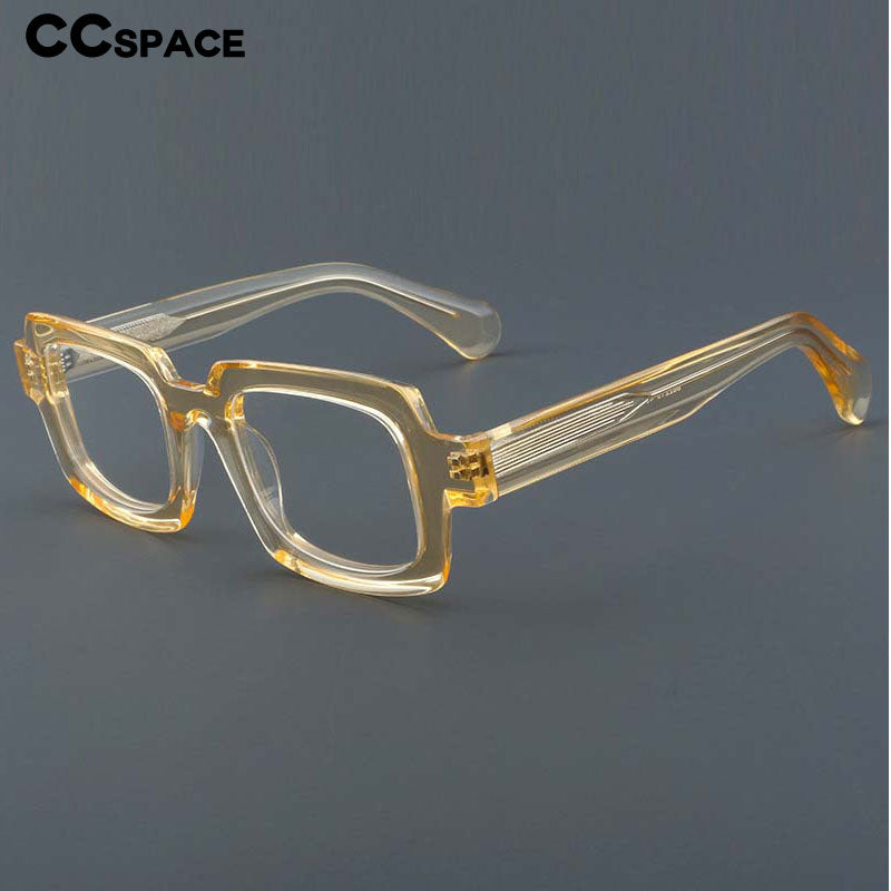 CCSpace Unisex Full Rim Square Acetate Eyeglasses 54907 Full Rim CCspace   