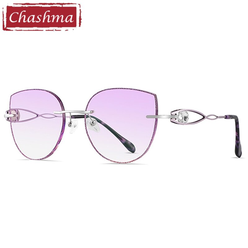 Chashma Women's Full Rim Square Titanium Frame Eyeglasses With Rhinestones B88022 Full Rim Chashma   